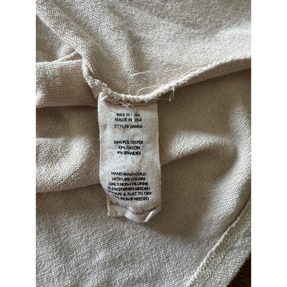 Soft Surroundings Top M Beige Asymmetrical Hem Tunic Sweater Strechy - Picture 5 of 9